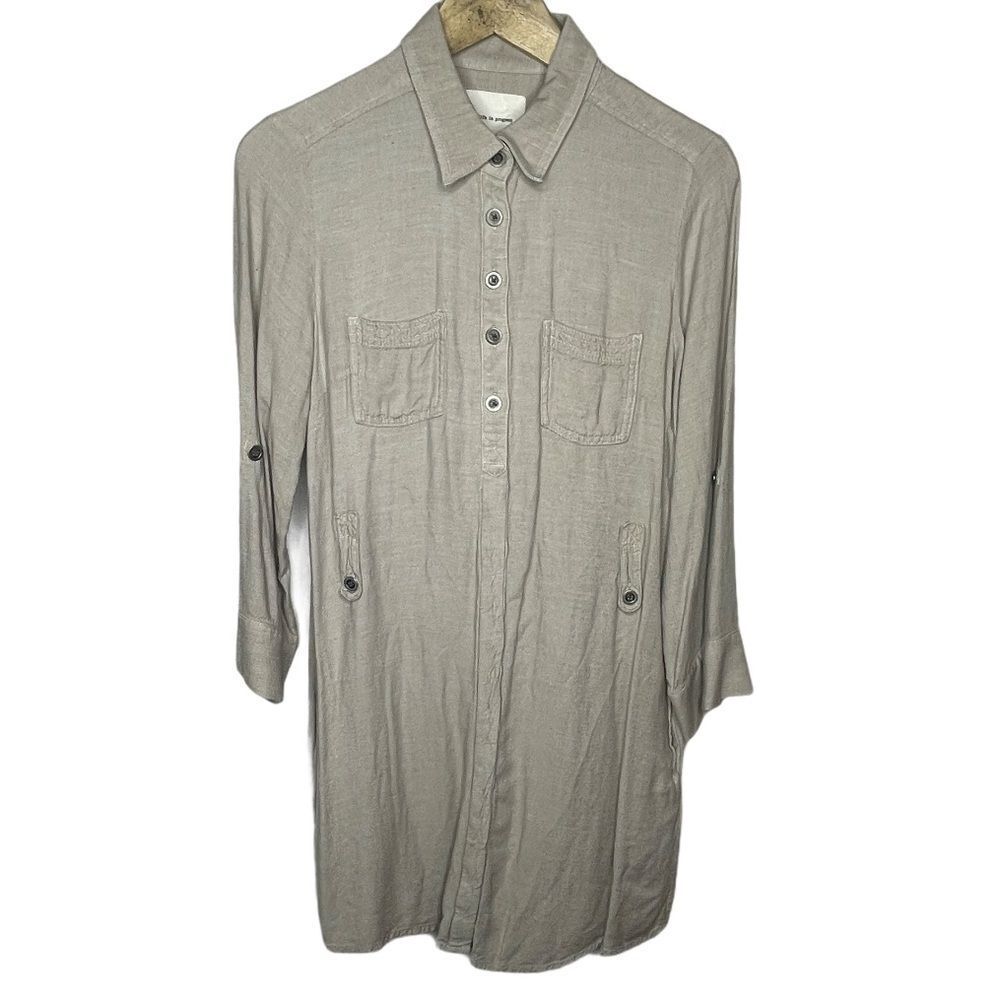 Life In‎ Progress Shirt Dress Tan